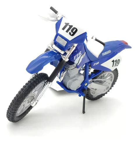 Miniatura De Moto 1 18 Cross Maisto Coleção Ferro Cor Yamaha Tt r250 Azul