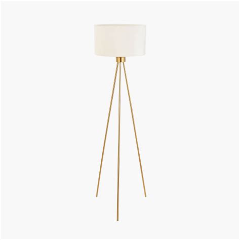 Pacific Lifestyle Limited Houston Brushed Brass Metal Tripod Floor Lamp