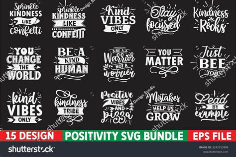 Positivity Svg Bundle Positivity Svg Design Royalty Free Stock