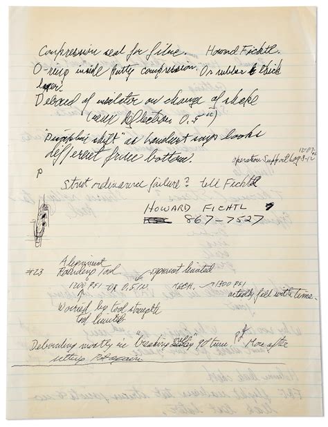 Lot Detail - Richard Feynman Handwritten Document Regarding the Space ...