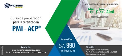 Curso De Preparación Para La Certificación Pmi Acp Prozess Group