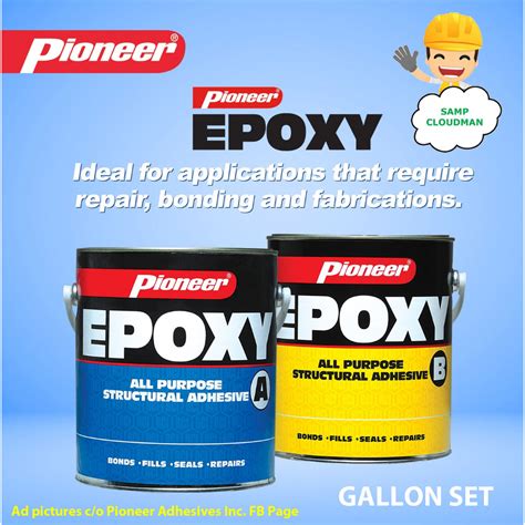 Pioneer Epoxy All Purpose Structural Adhesive Aandb Gallon 4 Liters General Purpose A And B Set