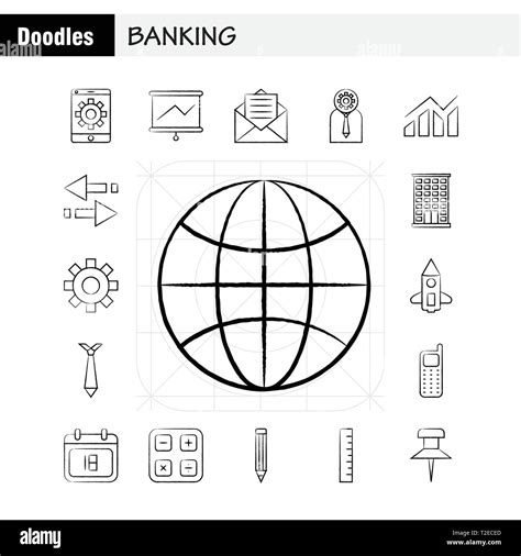 Banking Hand Gezeichnet Symbol F R Web Print Und Mobile Ux Ui Kit Wie