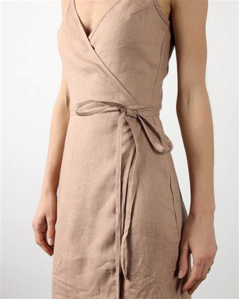 Linen Dress Eden Linen Spaghetti Strap Dress Linen Wrap Dress Linen