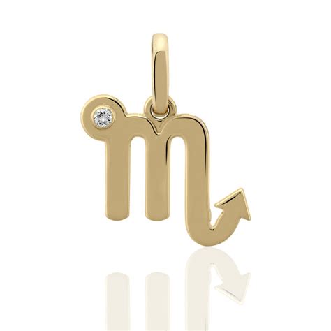 Pendentif Signe Astrologique Scorpion Or Jaune Diamant