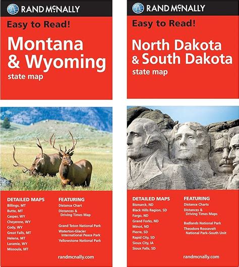 Rand Mcnally State Maps Montana Wyoming And North Dakota South Dakota 2 Maps