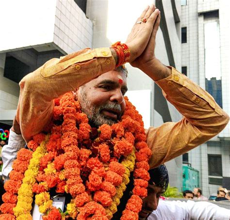 Sanjay Singh An Aide Of Former Wfi Chief Brij Bhushan Sharan Singh Celebrates After Being