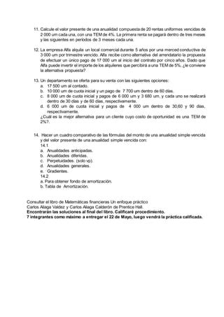 Ejercicios Para Afianzar Los Principales Factores Financieros PDF