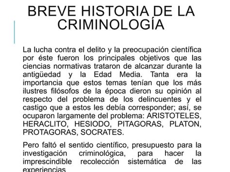 La Criminologia Como Ciencia Iafjsr Ppt