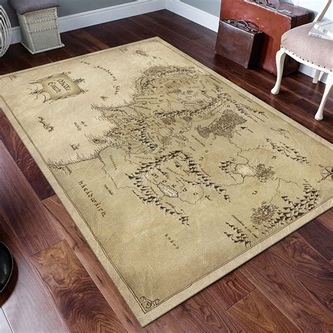 Map Rug Middle Earth Map Rug Saloon Rugearth Rug Modern Rug Sold By