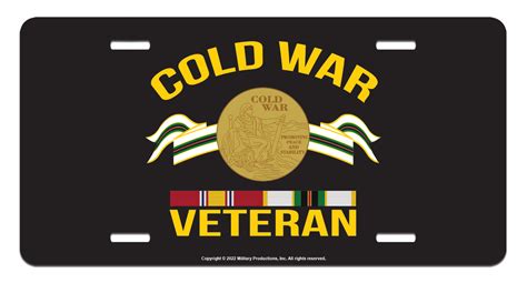 Cold War Veteran With Ribbons License Plate Veterans License Plates