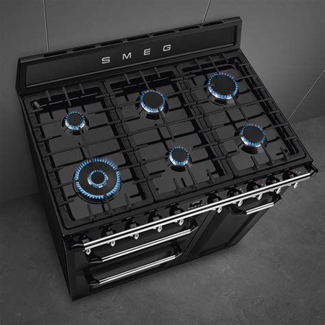 Smeg Tr Bl Cm Victoria Dual Fuel Range Cooker Black Adams And