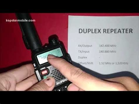 CARA SETTING DUPLEX REPEATER HT BAOFENG UV 5R YouTube