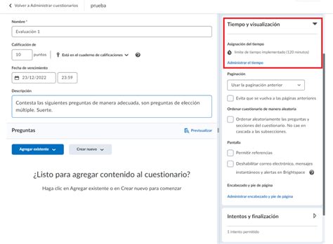C Mo Realizar Una Evaluaci N En Brightspace Con La Nueva Vista Dti