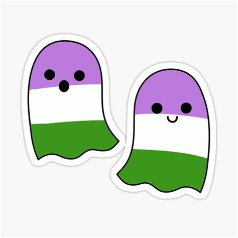 Genderqueer Ghosts Sticker For Sale By Lilyanna Redbubble