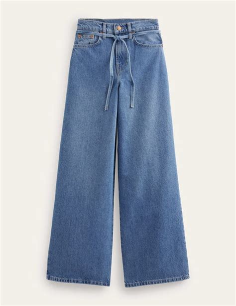 High Rise Slouch Wide Jeans Mid Indigo Boden Eu