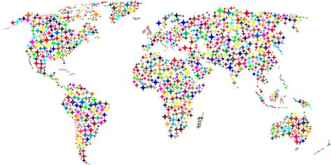 Colorful Diamonds World Map Openclipart