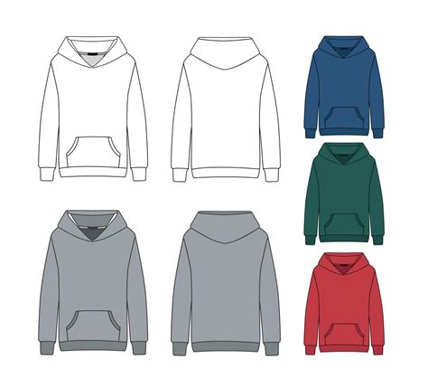 Blank Hoodie Template 184896 Vector Art At Vecteezy