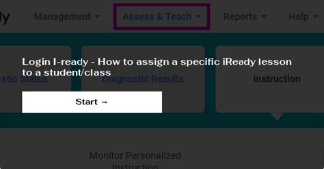 Login I Ready How To Assign A Specific Iready Lesson To A Studentclass