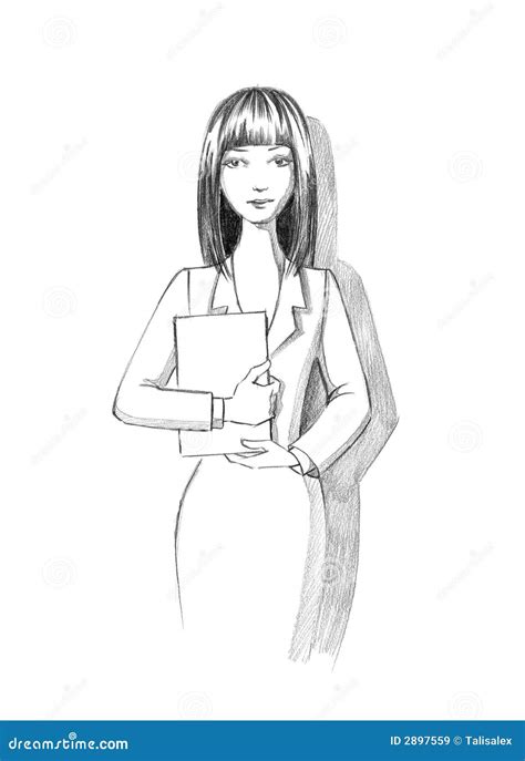 Business Woman Sketch Royalty Free Stock Images Image 2897559