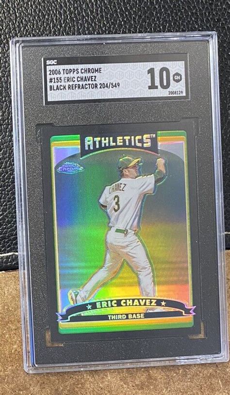 Eric Chavez Topps Chrome Black Refractors Card Sgc