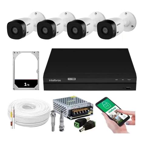 Kit Camera De Seguranca Intelbras Bullet Vhl B Dvr Canais Multi