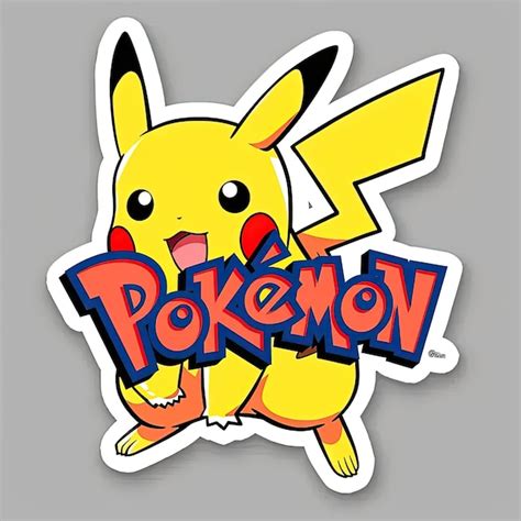 Premium Photo A Sticker Of A Pikachu With The Word Pokemon