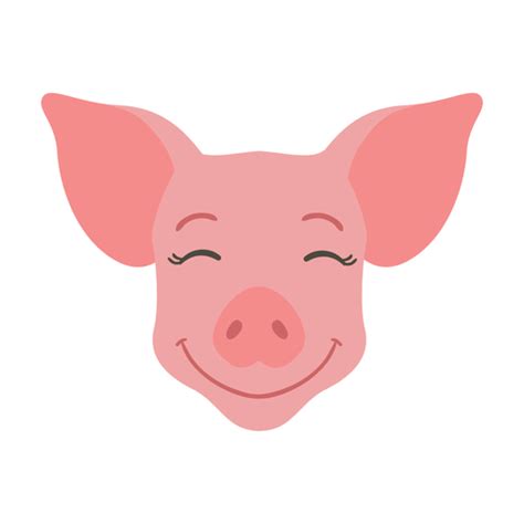 Pegatina Plana Cerdo Oreja Feliz Hocico Descargar PNG SVG Transparente