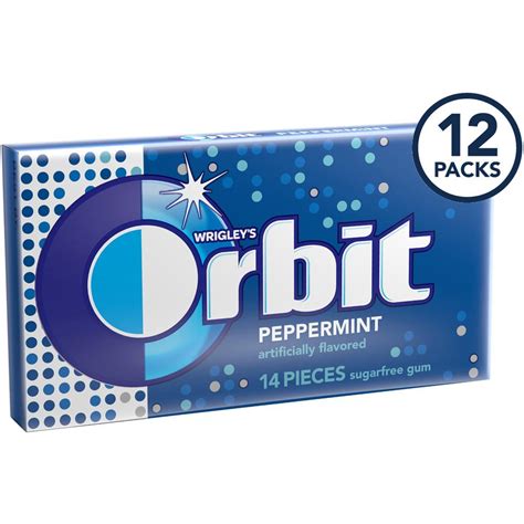 Orbit Peppermint Sugarfree Gum 12 Packs Peppermint Individually