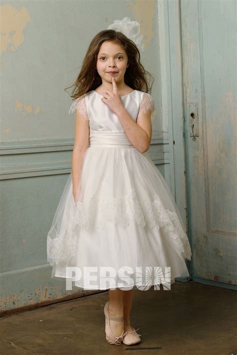 Robe Mariage Cort Ge Fille Mancheron N Ud Papillon Au Cheville