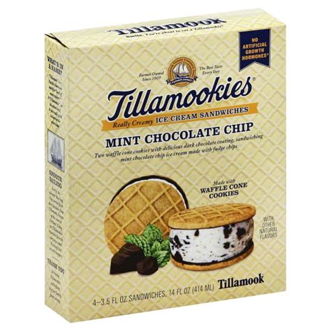 Tillamook Tillamookies Mint Chocolate Chip Really Creamy Ice Cream ...