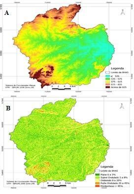 Mapa Hipsom Trico A E De Declividade B Da Bacia Hidrogr Fica Do