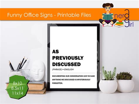 3 Funny Office Signs Printable As Previously Discussed Sign Etsy