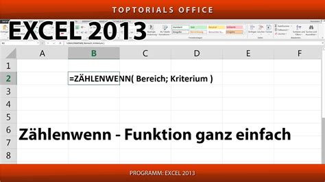 ZÄHLENWENN ganz einfach Zellen zählen nach Kriterium Excel YouTube