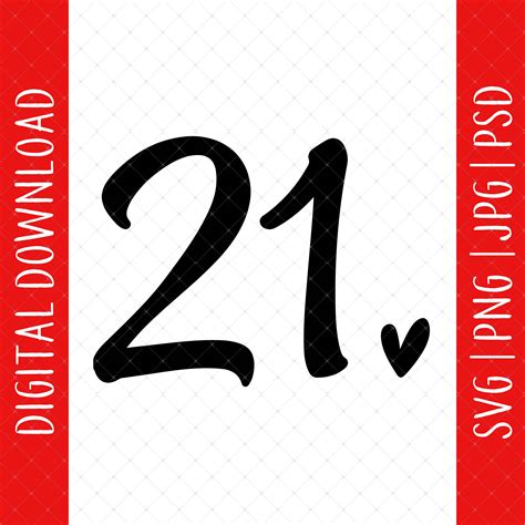 21st Birthday Svg Png  Psd Digital Download 21st Etsy