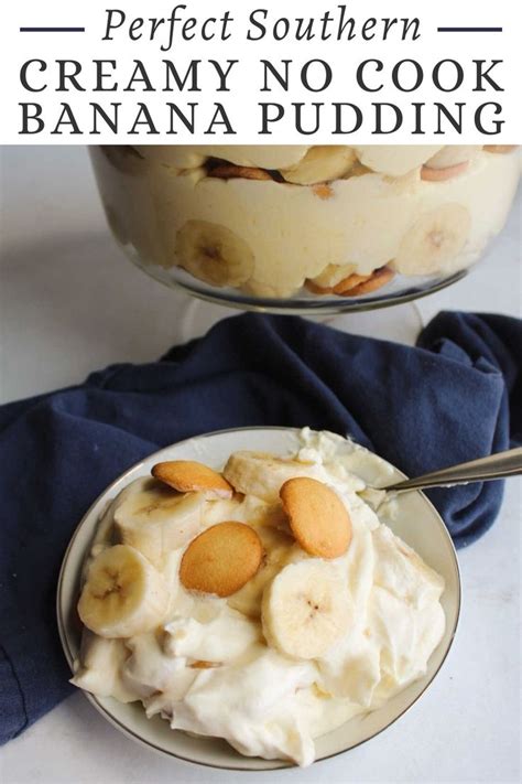 Two Bowls Filled With Banana Pudding On Top Of A Table