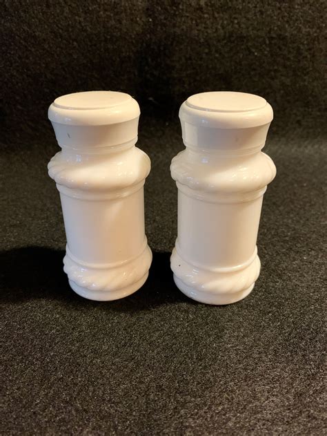 Milk Glass Spice Jars set of 2 - Etsy