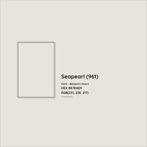 Benjamin Moore Seapearl 961 Paint Color Codes Similar Paints And