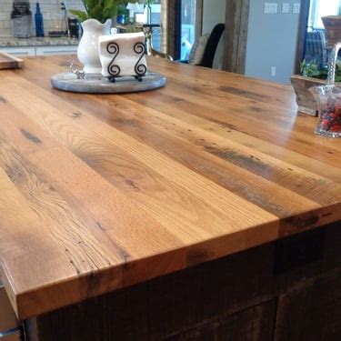 Custom Solid Reclaimed Oak Countertop Reclaimed Wood Oak Butcher