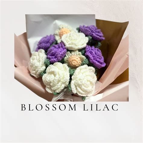 Sg Handcrafted Crotchet Rose Flower Bouquet For Anniversary