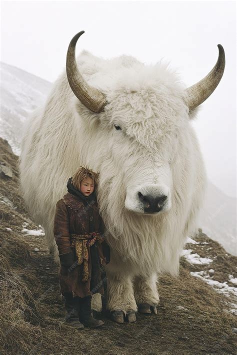 Giant White Longhaired Yak In Tibet With Tim Walker Premium Ai