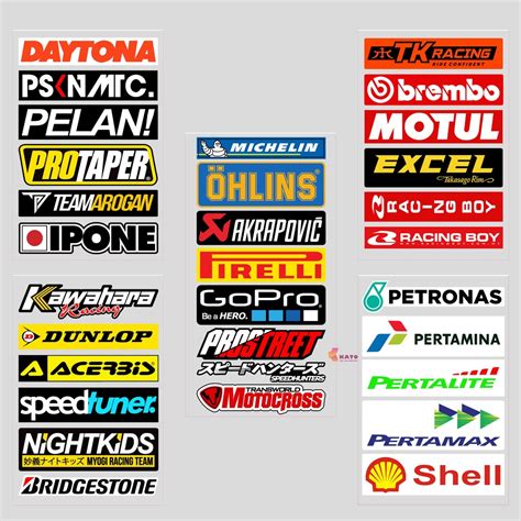 Jual Stiker Motor Racing Bahan Vinyl Sticker Sponsor Motor Honda Yamaha