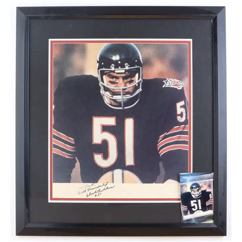 Dick Butkus Signed Bears Custom Framed Photo Inscribed With Friendship