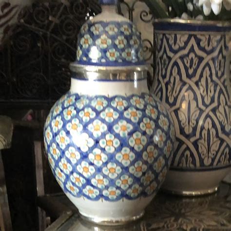 Moroccan Wares Moorish Fez Mini Dual Tagine In Blue And White