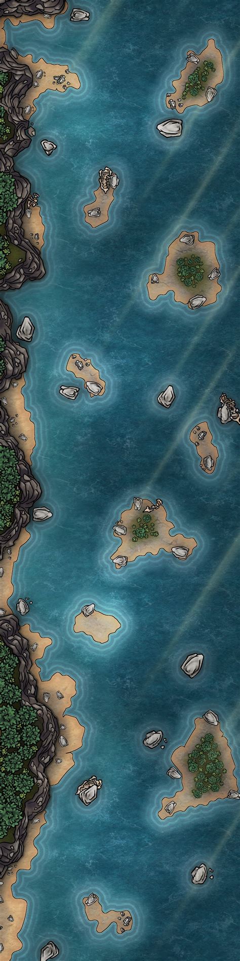 The Shoreline - A 'Chase' Map for Ship Combat (20x80) : r/dndmaps