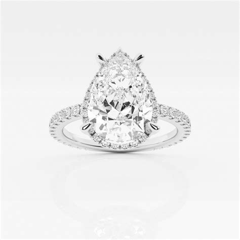 Badgley Mischka Near Colorless Ctw Pear Lab Grown Diamond Halo