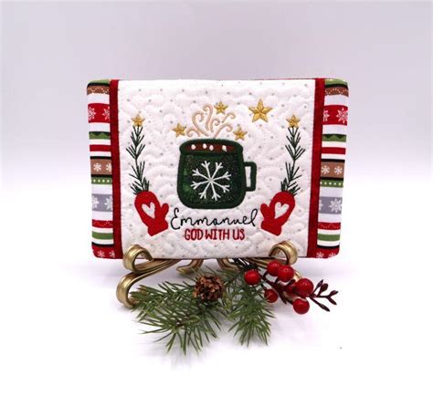 Inspirational Christmas Mug Rugs Omas Place Machine Embroidery