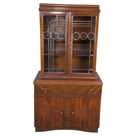 Antique William And Mary Bonnet Top China Cabinet Circa S At