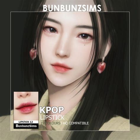 K Pop Lipstick 19 Swatches BunbunzSims Sims Mods Sims 4 Cc Makeup