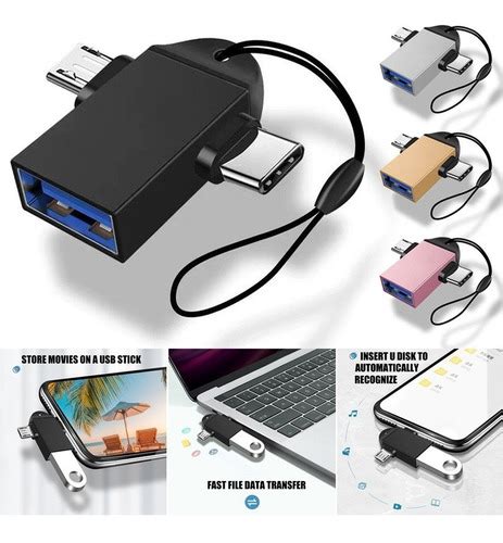 Adaptador Otg 2 En 1 Micro Usb Tipo C A Usb 30 Tipo C Adapt Cuotas